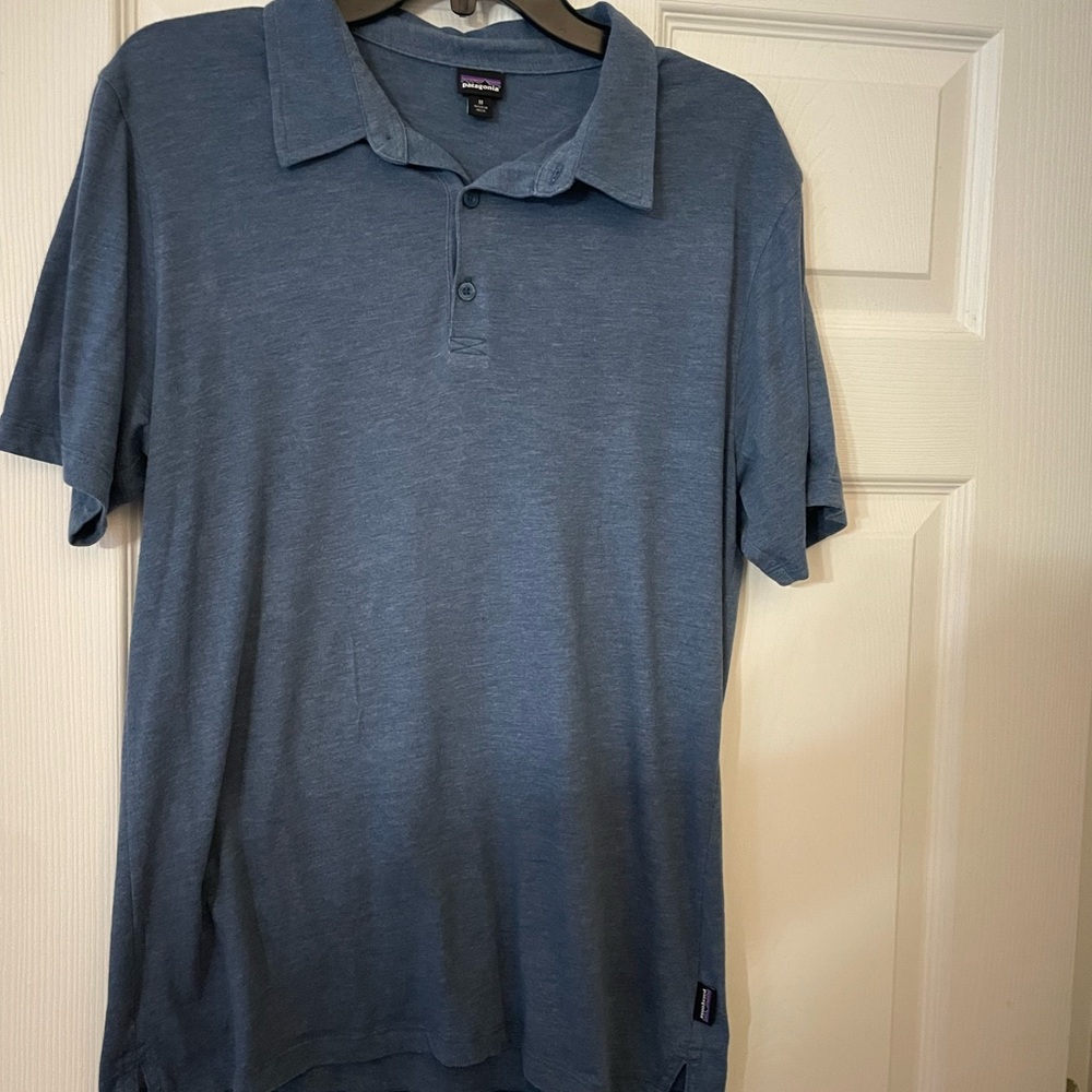 Patagonia Blue Polo Shirt Soft Cotton Blend Men’s size M